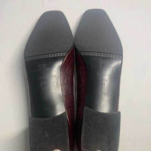 Etienne Aigner Astoria Red Gator Leather Pumps Size 9 Narrow - Picture 5 of 14